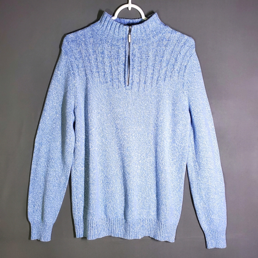 Karen Scott Sweater Size M Zipper 100% Cotton
